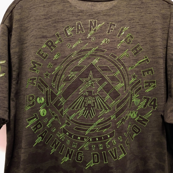 American Fighter Men's Size Green, Gray Camo Print S/Sleeve 2XL T-Shirt - Picture 6 of 6